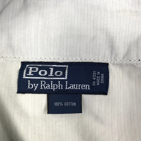 POLO RALPH LAUREN Flag Embroidery Chino Shorts VTG Men 38 Navy Retro Cottage Y2K - Picture 7 of 13